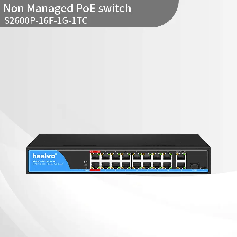 Hybrid Gigabit uplink 16-port 100M POE switch