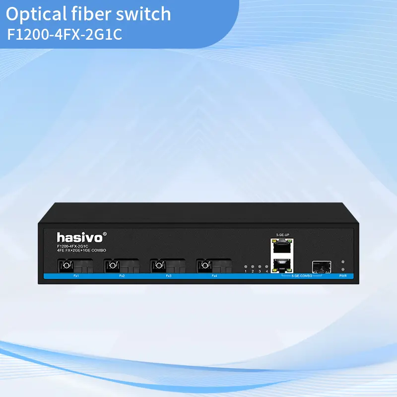 4+2 Gigabit uplink fiber optic aggregation switch